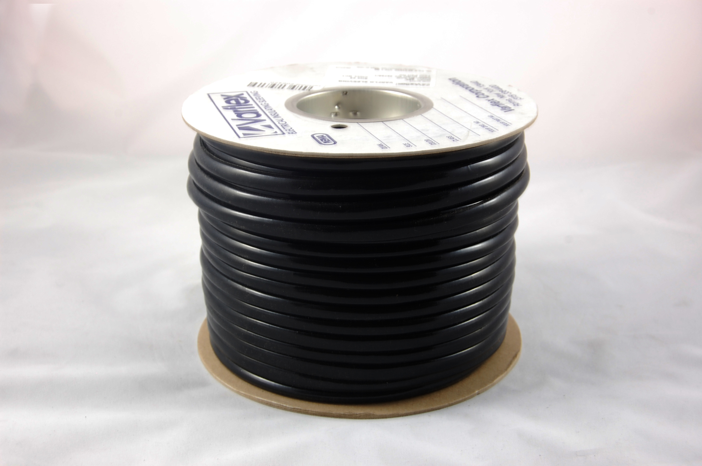 3/4" AWG Varflo Grade B-A-1 (8000V) Vinyl Coated Braided Fiberglass Sleeving 130°C, black, 100 FT per spool